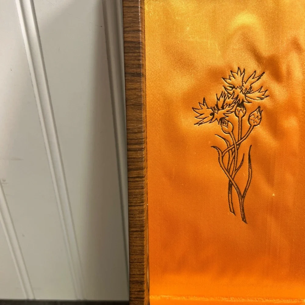 Vintage Brown Orange Jewelry Box Satin Lining | *SEE NOTE | 70s